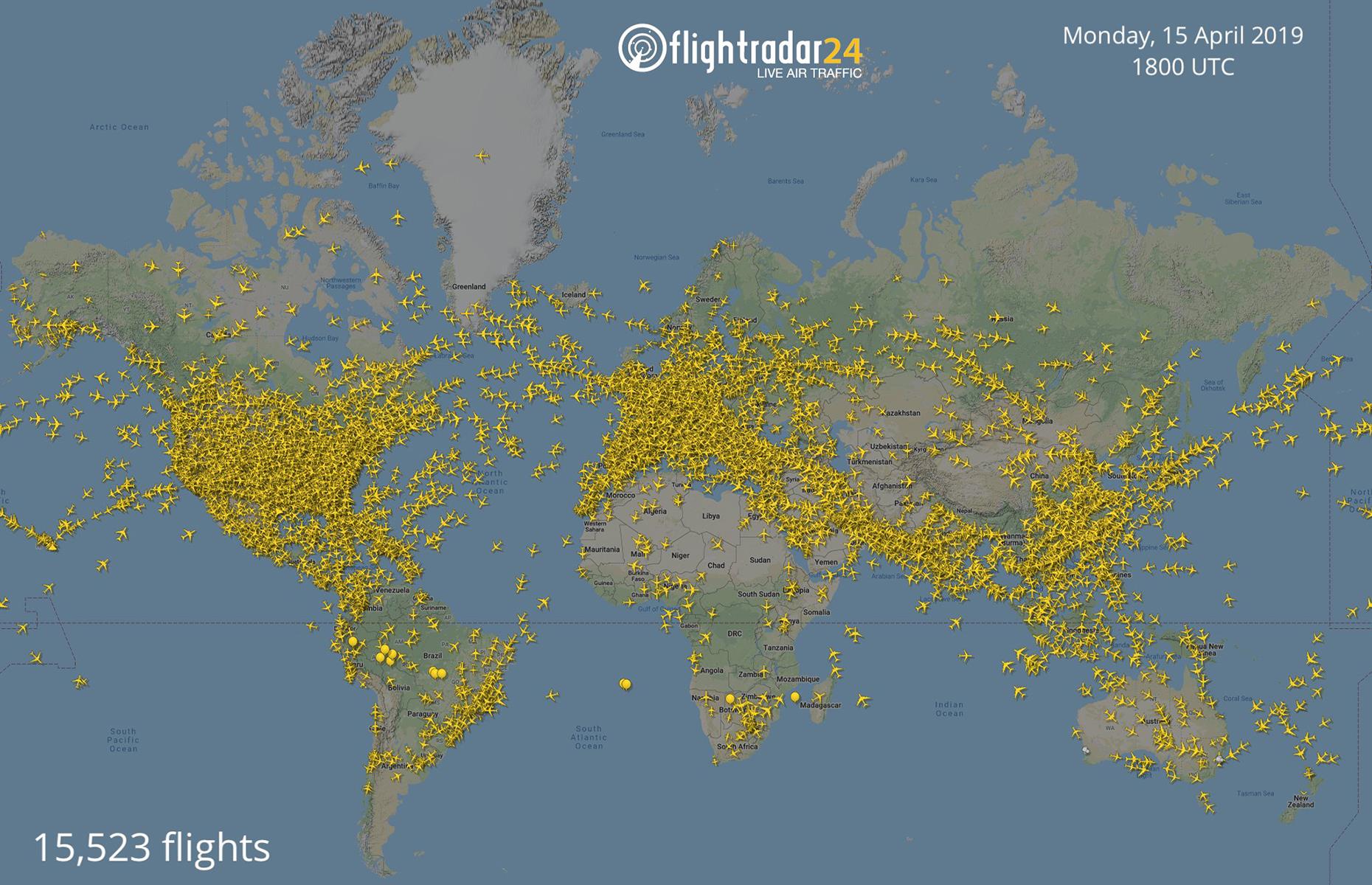 Before: daily global flights